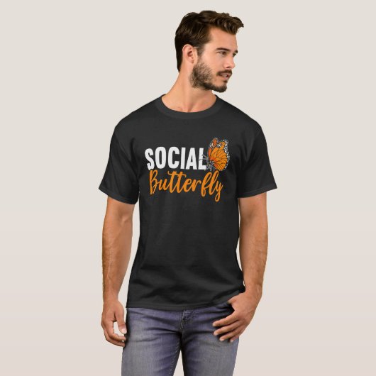 T-shirt Social Butterfly Behavior Extroverted Extrovert (Devant entier)