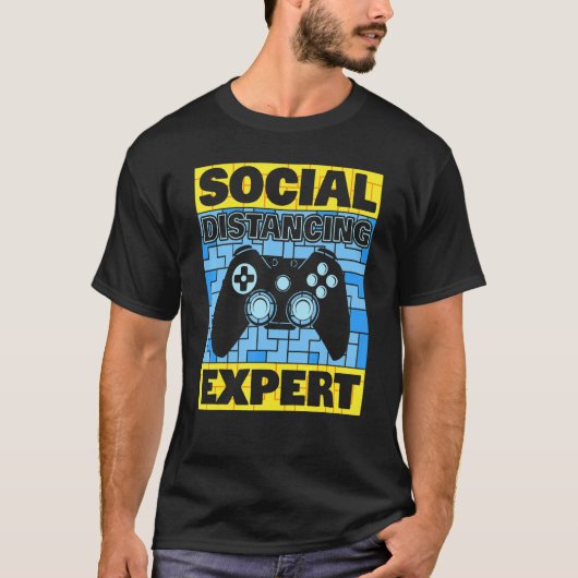 T-shirt Social Distances Expert Jeu Drôle Vidéo Gamer (Devant)