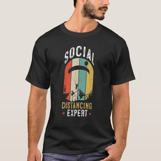 T-shirt Social Distancing Expert Paragliding Paraglider Vi (Devant)