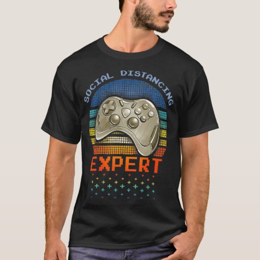T-shirt Social Distancing Gaming Expert Video Gamer Boys (Devant)
