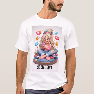T-shirt social diva 