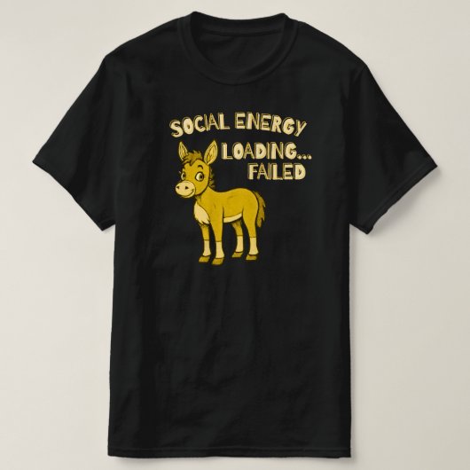 T-shirt Social Energy Loading Failed Funny Introvert  (Design devant)