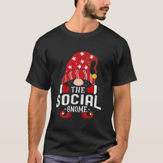 T-shirt Social Gnome Matching Christmas PJS For Family 