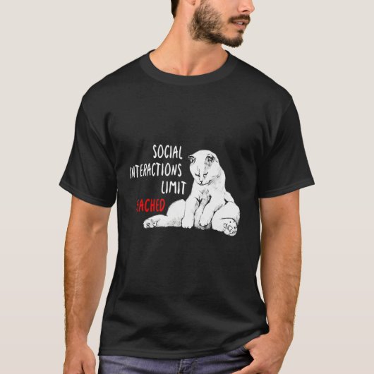 T-shirt Social Interactions Limit Reached Introvert Cat   (Devant)