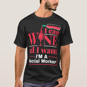 T-shirt Social Travailleur Drôle Vin Citation Hommes Femme