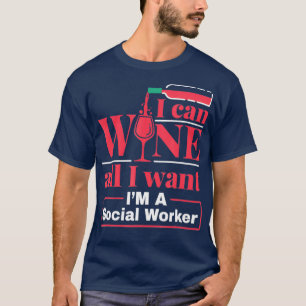 T-shirt Social Travailleur Drôle Vin Citation Hommes Femme