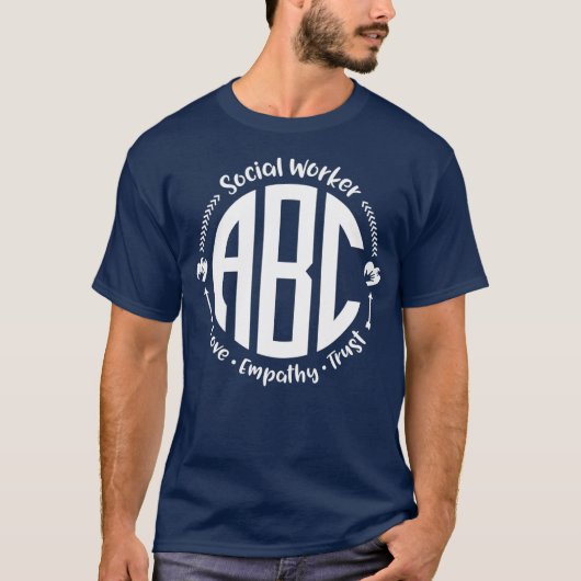 T-shirt Social Worker ABC Love Empathy Trust (Devant)
