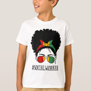 T-shirt Social Worker African Women Messy Bun Black Histor
