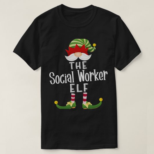 T-shirt Social Worker Elf Group Noël Funky Pajama Par (Design devant)