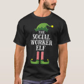 T-shirt Social Worker Elf Matching Famille Groupe Noël (Devant)