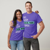 T-shirt Social Worker Gift Eat Sleep Social Work Repeat (Unisexe)