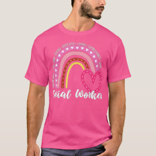 T-shirt Social Worker Heart Rainbow Social Work Mois