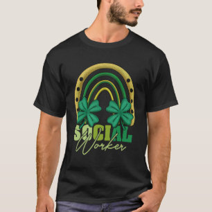 T-shirt Social Worker Jour de la Saint Patrick Rainbow Iri