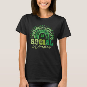 T-shirt Social Worker Jour de la Saint Patrick Rainbow Iri