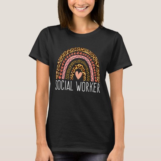 T-shirt Social Worker Leopard Rainbow Social Work 2022 (Devant)