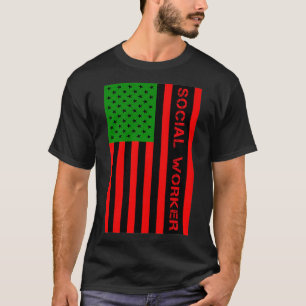 T-shirt Social Worker UNIA Drapeau panafricain-américain