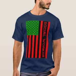 T-shirt Social Worker UNIA Drapeau panafricain-américain