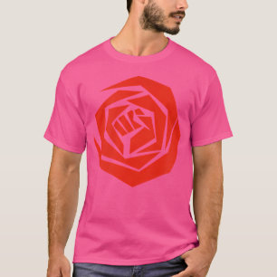 T-shirt Socialistes Démocrates Poing Rose Rouge