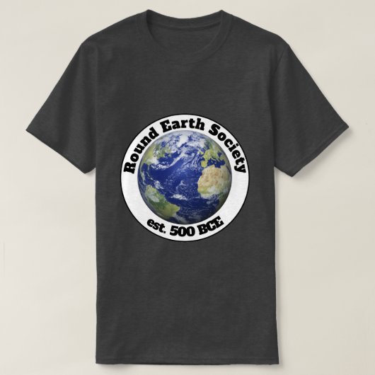 T-shirt société de la terre ronde (Design devant)