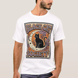 T-shirt Société du chat noir Chat noir Art vectoriel vinta
