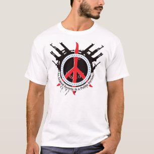 T-shirt Société polie armée - rouge et bleu