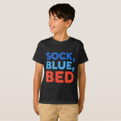 T-shirt Sock Blue Bed Funny Meme (Devant entier)