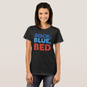 T-shirt Sock Blue Bed Funny Meme  (Devant entier)