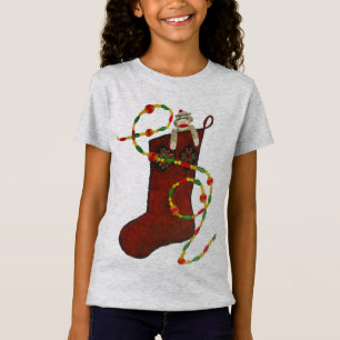 T-Shirt Sock Monkey Christmas Stocking