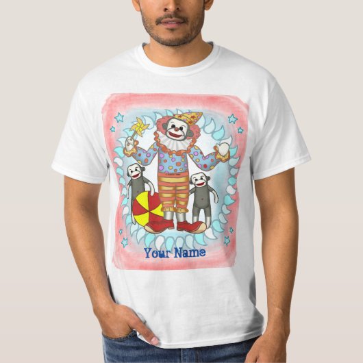 T-shirt Sock Monkey Clown (Devant)