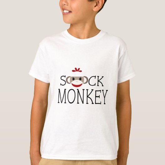 T-shirt Sock Monkey dans l'écriture (Devant)