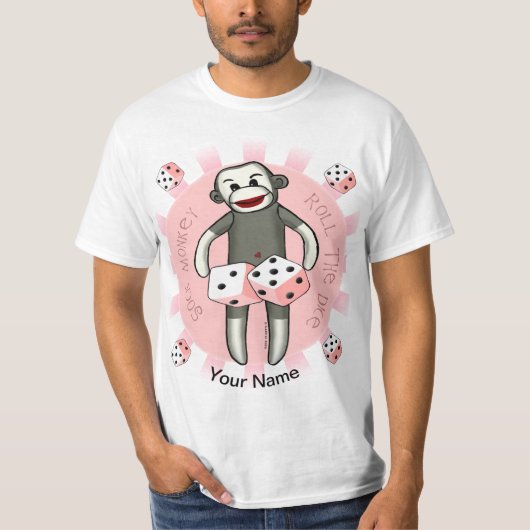 T-shirt Sock Monkey Dice (Devant)