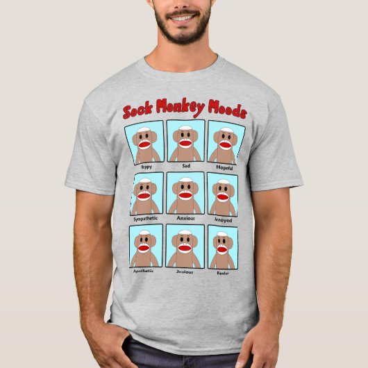 T-shirt Sock Monkey Moods (Devant)