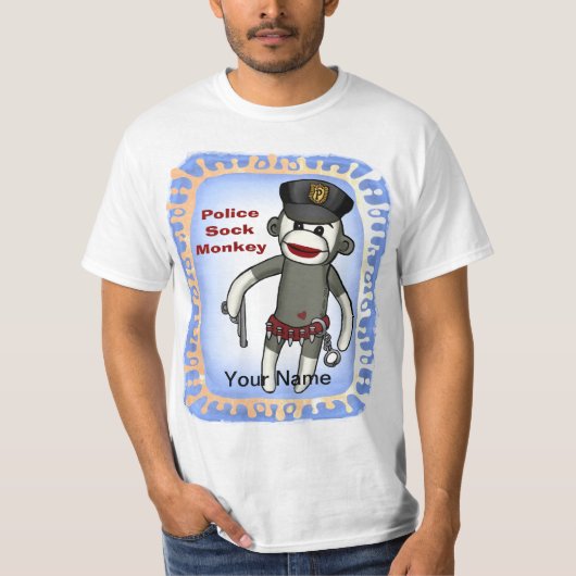 T-Shirt Sock Monkey Police (Devant)