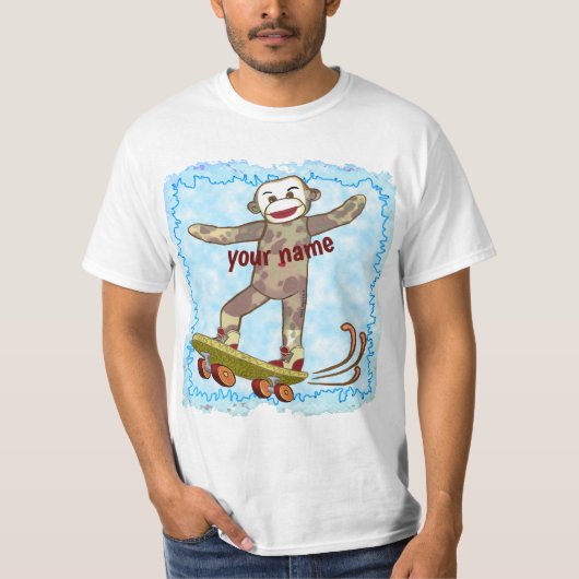 T-shirt Sock Monkey Skater (Devant)