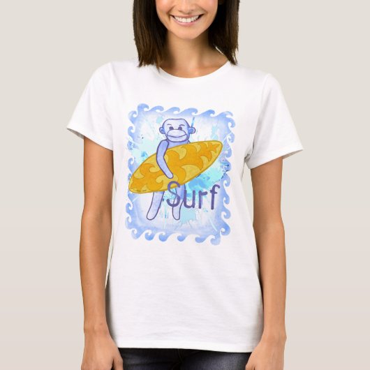 T-Shirt Sock Monkey Surfeur (Devant)