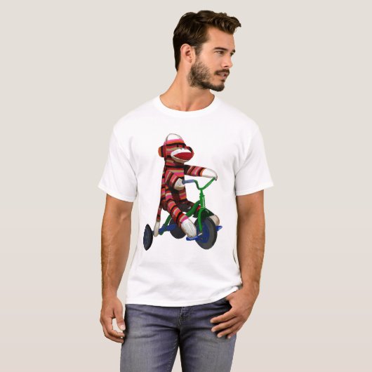 T-shirt Sock Monkey Tricycle (Devant entier)