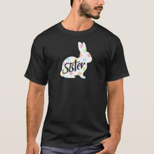 T-shirt Soeur Bunny Oeuf de Pâques Polka Dot Lapin Lapin