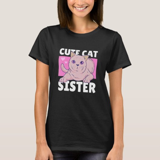 T-shirt Soeur Cat Mignonne Pour Les Frères (Devant)