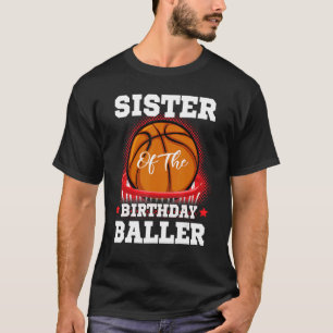 T-shirt Soeur de basket-ball anniversaire Boy Family Balle