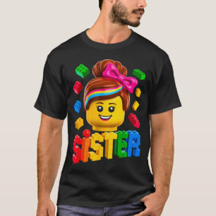 T-shirt Sœur de famille maître constructeur briques de con
