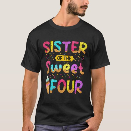 T-shirt Soeur De La Douce Quatre 4E Anniversaire Fille Cre (Devant)
