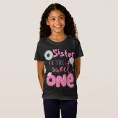 T-Shirt Soeur de la douce Un Frère 1er Anniversaire Donut (Devant entier)