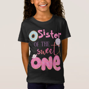 T-Shirt Soeur de la douce Un Frère 1er Anniversaire Donut