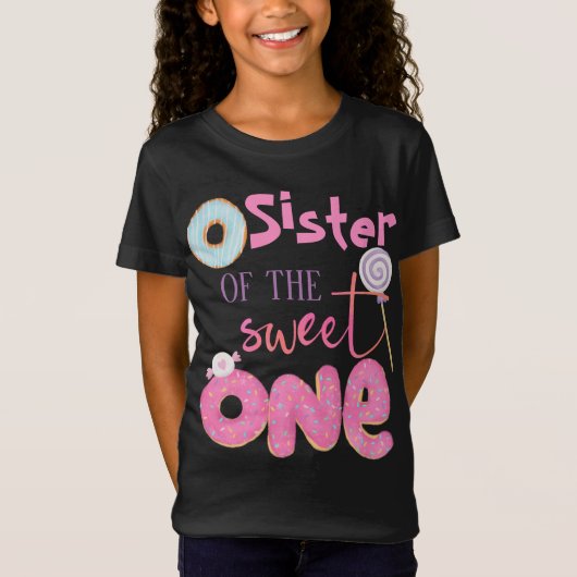 T-Shirt Soeur de la douce Un Frère 1er Anniversaire Donut (Devant)
