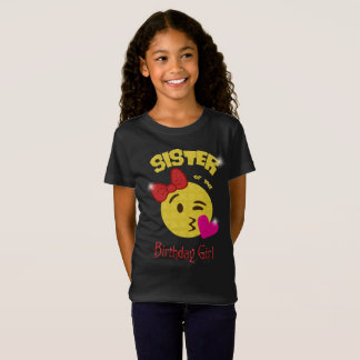 T-Shirt Soeur de la fête d'anniversaire d'Emoji de fille