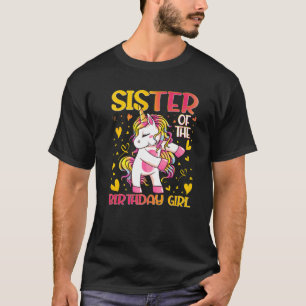 T-shirt Soeur De La Fille D'Anniversaire Dabbing Unicorn S