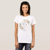 T-shirt Soeur De La Mariée En Fleur De Fleur Vive (Devant entier)