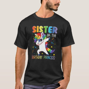 T-shirt Sœur de la princesse de l'anniversaire fille Dabbi