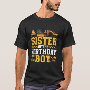 T-shirt Soeur de l'anniversaire Boy Construction Anniversa