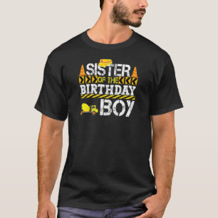 T-shirt Soeur De L'Anniversaire Boy Construction Camion